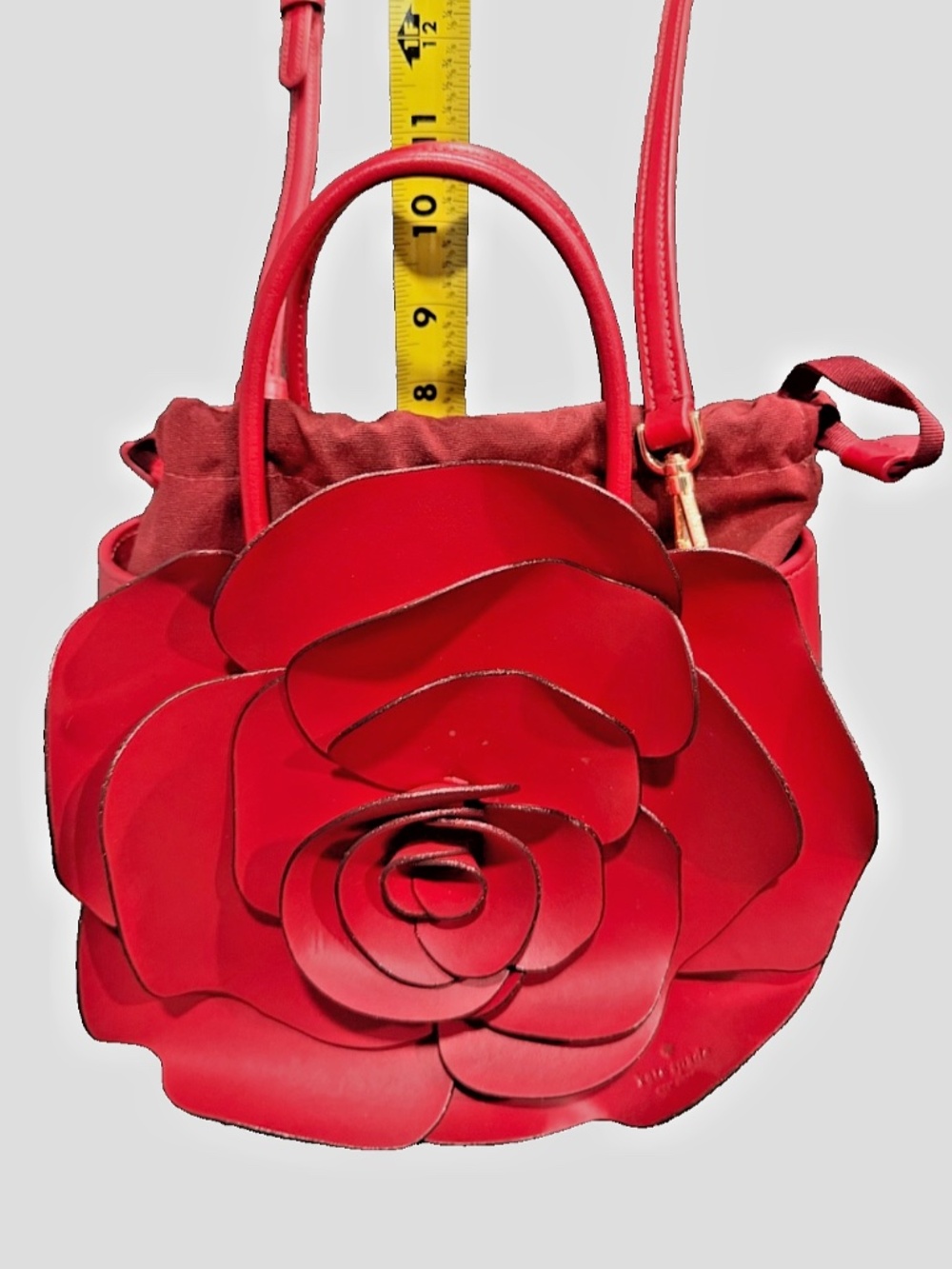 Kate Spade Flora 3D Rose Crossbody Bag Red Alice in Wonderland Holiday RARE - Picture 7 of 10